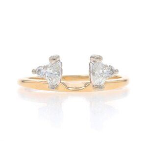 A. Jaffe Diamond Enhancer Wedding Ring Yellow Gold 14k Marquise.40ctw Guard Ring